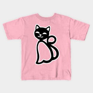 Kitty Outline Kids T-Shirt